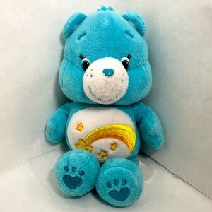 Care Bear WISH BEAR Plush 9” Blue Shooting Star 2014 Stuffed Animal